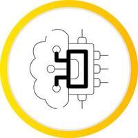 cerveau circuit Créatif icône conception vecteur