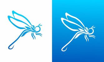vecteur graphique illustration de bleu libellule logo conception modèle