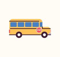 école autobus et Jaune école autobus transport enfants, retour à école concept plat vecteur illustration.