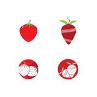fraise logo modèle vecteur icône illustration conception