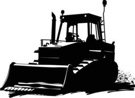 ai généré silhouette bulldozer construction lourd machine équipement noir Couleur seulement vecteur