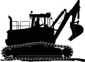 ai généré silhouette bulldozer construction lourd machine équipement noir Couleur seulement vecteur