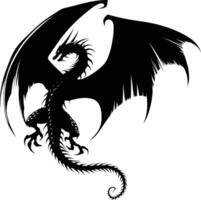 ai généré silhouette Wyvern noir Couleur seulement plein corps vecteur