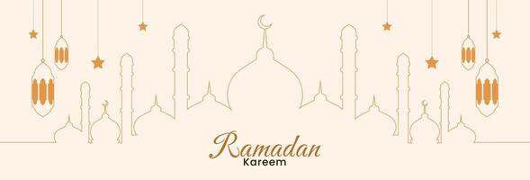 Ramadan kareem islamique horizontal bannière. illustration vecteur