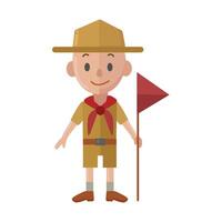 garçon scout icône clipart avatar logotype isolé vecteur illustration