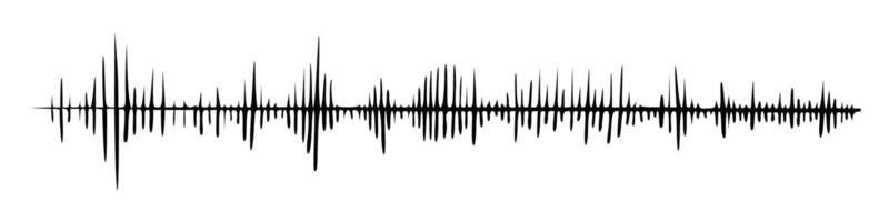 vagues de le égaliseur. vecteur illustration de la musique du son sur isolé Contexte. dessin de radio signal peint par noir encres. esquisser de musical bande sonore. gravure de voix record