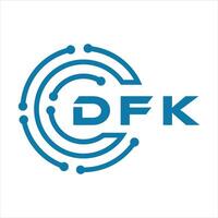 dfk lettre conception. dfk lettre La technologie logo conception sur une blanc Contexte. vecteur