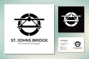 silhouette de st. johns suspension pont Portland Oregon bâtiment point de repère logo vecteur