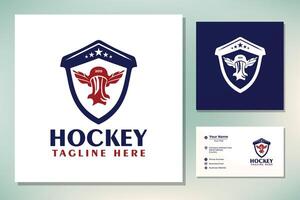 américain la glace le hockey bouclier emblème badge club logo conception inspiration vecteur