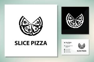 tranche de pizza pour la création de logo vintage pizzeria rétro vintage rustique restaurant bar bistro vecteur