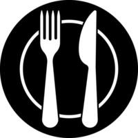 pochoir fourchette cuillère couteau icône nourriture clipart vecteur illustration