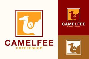 café chameau dessert logo conception vecteur