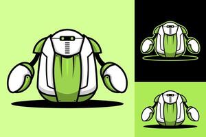 futuriste robot mascotte moderne illustration logo conception vecteur