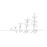 un ligne dessin plante croissance En traitement contour vecteur illustration