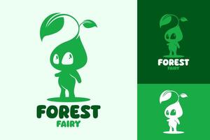 forêt Fée la nature forêt fantaisie logo conception vecteur