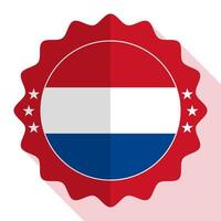 Pays-Bas qualité emblème, étiqueter, signe, bouton. vecteur illustration.