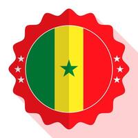 Sénégal qualité emblème, étiqueter, signe, bouton. vecteur illustration.