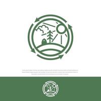 agriculture naturelle logo vecteur symbole flèche cercle encerclé