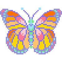 papillon dessin animé icône dans pixel style vecteur