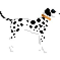 chien dessin animé icône dans pixel style vecteur