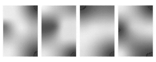 branché abstrait pente arrière-plans. ensemble de demi-teinte points de différent formes isolé sur une blanc Contexte. vecteur demi-teinte collection. moderne style de le Années 90 - années 2000.