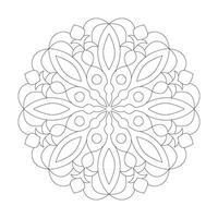 Facile fleur conception mandala coloration livre page vecteur fichier