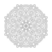 floral adulte mandala pour coloration livre page, vecteur