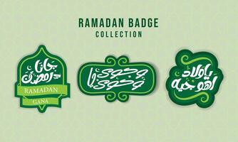 ensemble de Ramadan badges avec musulman éléments vecteur