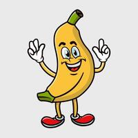 content banane personnage illustration vecteur