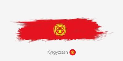 drapeau de Kirghizistan, grunge abstrait brosse accident vasculaire cérébral sur gris Contexte. vecteur