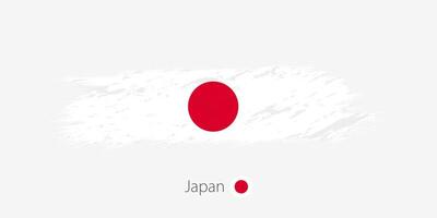 drapeau de Japon, grunge abstrait brosse accident vasculaire cérébral sur gris Contexte. vecteur