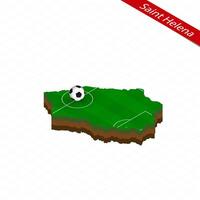 isométrique carte de Saint Helena avec football champ. Football Balle dans centre de Football terrain. vecteur