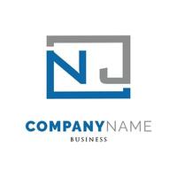 initiale lettre New Jersey icône logo conception modèle vecteur