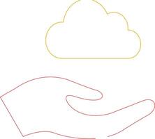 nuage dans mains Créatif icône conception vecteur