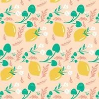 citron et motif floral vecteur