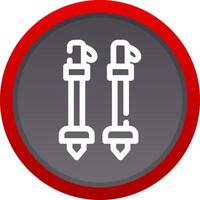 conception d'icônes créatives de bâtons de ski vecteur