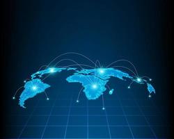 réseau d'affaires et échange sur carte terre illustration