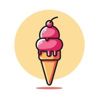 mignonne la glace crème plat conception vecteur illustration