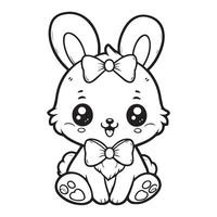 mignonne lapin vecteur conception illustration pour coloration