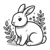 lapin illustration pour coloration vecteur