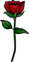 une Célibataire rouge Rose bourgeon vecteur illustration