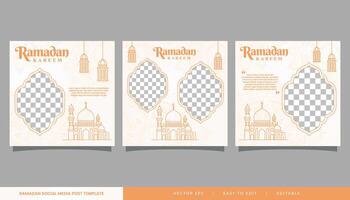Ramadan kareem vente bannière islamique social médias Publier avec vide espace pour photo vecteur
