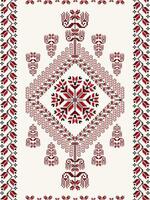 populaire floral broderie modèle. populaire broderie géométrique floral forme sans couture modèle. floral traverser point modèle utilisation pour tapis, tapis, mur tapisserie, table coureur, coussin, tapisserie, etc. vecteur