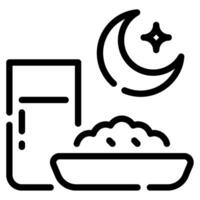 suhoor icône Ramadan, pour infographie, la toile, application, etc vecteur
