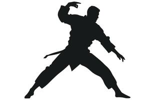 martial arts,collections de silhouettes de martial arts. vecteur