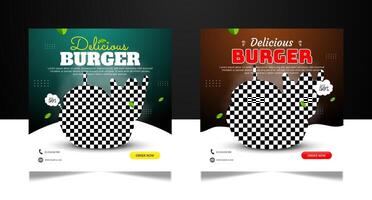 délicieux Burger nourriture social médias Publier modèle vecteur
