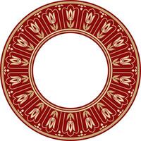 vecteur or avec rouge rond turc ornement. ottoman cercle, anneau, Cadre