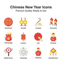 saisir cette incroyable et unique chinois Nouveau année icône ensemble, prêt à utilisation dans sites Internet et mobile applications vecteur