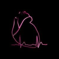 vecteur illustration de Humain cœur avec néon effet.