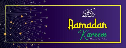 Ramadan kareem islamique Festival salutation bannière avec violet Couleur Contexte vecteur